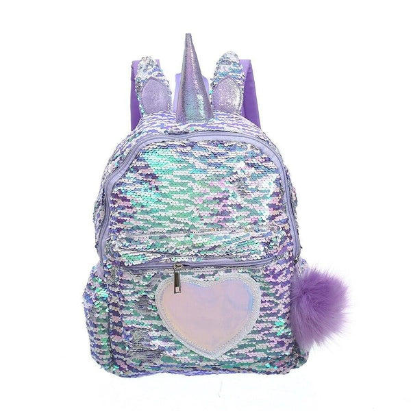 Purple Sparkly Unicorn Backpack